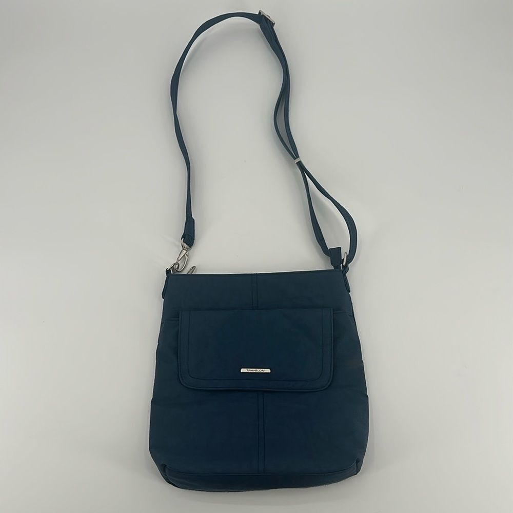 Travelon Purse Blue Nylon Crossbody Travel